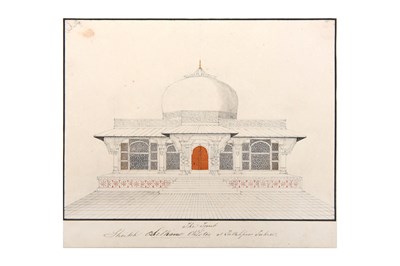 Lot 78 - TWO COMPANY SCHOOL DRAWINGS OF MUGHAL ARCHITECTURAL WHITE MARBLE LANDMARKS