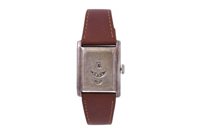 Lot 127 - A MEN'S MENS SILVER MANUAL WRISTWATCH.