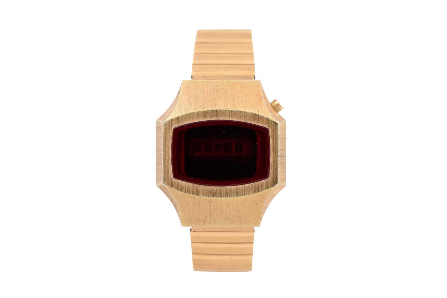 Lot 71 - A RARE MEN'S SEARS, ROEBUCK & CO GOLD PLATED QUARTZ BRACELET WATCH