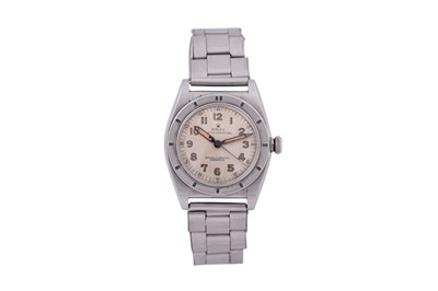 Lot 2 - A WELL PRESERVE MEN'S ROLEX STAINLESS STEEL AUTOMATIC BRACELET WATCH.