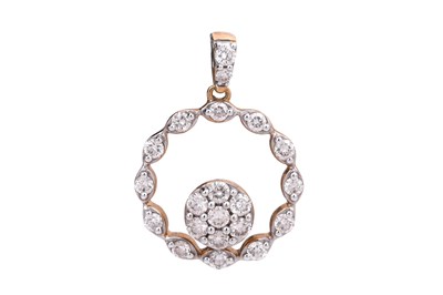 Lot 10 - A DIAMOND-SET CIRCULAR PENDANT