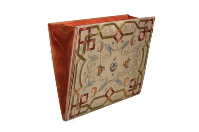 Lot 62 - A TURKISH EMBROIDERED SILK DOCUMENT HOLDER