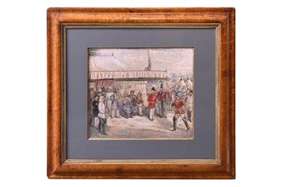 Lot 168 - AN ANGLO-INDIAN MILITARY ENCAMPMENT SCENE