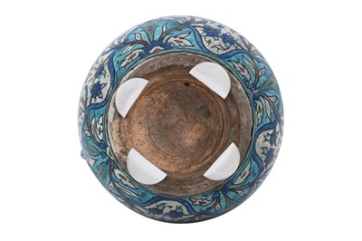 Lot 420 - AN ARMENIAN KUTAHYA-STYLE POTTERY WATER JUG