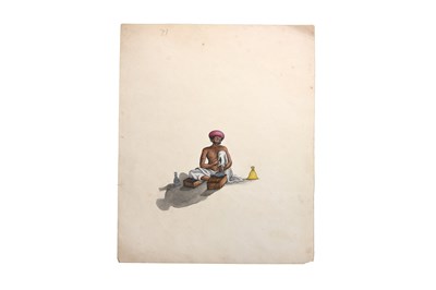 Lot 295 - A COMPANY SCHOOL PORTRAIT OF AN INDIAN BIDRI BLACKSMITH