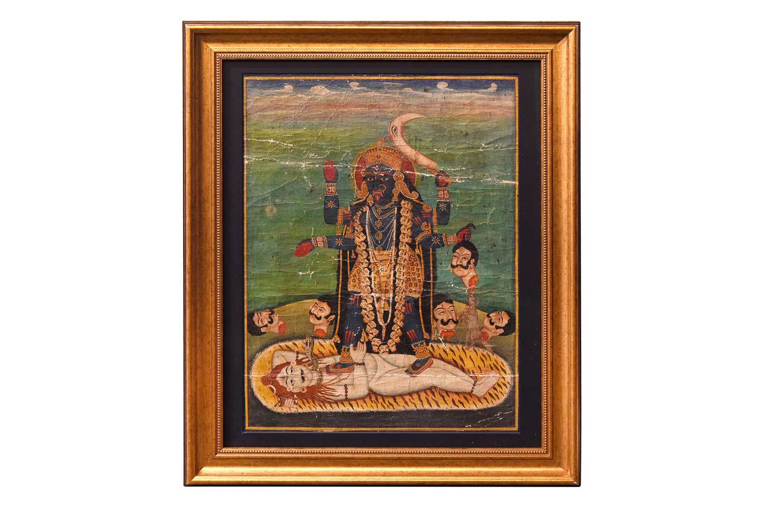 Lot 108 - DAKSHINAKALI: THE HINDU GODDESS KALI STANDING ON SHIVA'S CORPSE