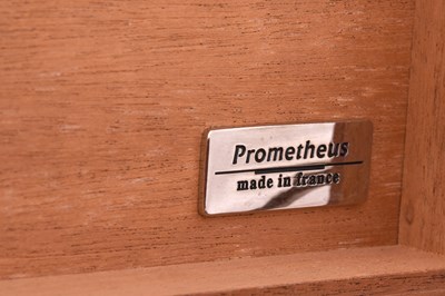 Lot 115 - AN H-RED PROMETHEUS HUMIDOR CIGARS BOX, CAVE À CIGARES.