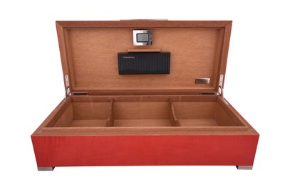 Lot 115 - AN H-RED PROMETHEUS HUMIDOR CIGARS BOX, CAVE À CIGARES.