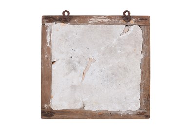 Lot 359 - A FRAGMENTARY EARLY OTTOMAN CUERDA SECA POTTERY TILE