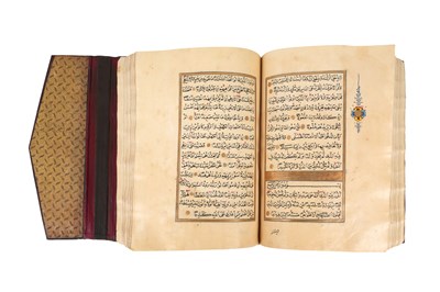 Lot 65 - AN ILLUMINATED OTTOMAN QUR’AN