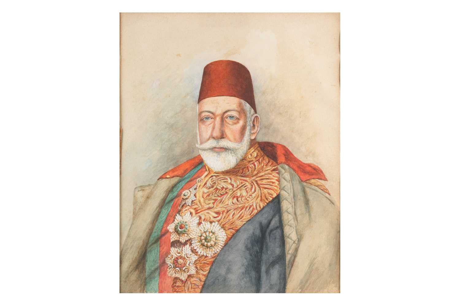 Lot 90 - A PORTRAIT OF THE OTTOMAN SULTAN MEHMED V REŞAD (r. 1909 - 1918)