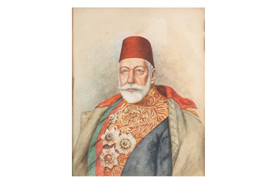 Lot 90 - A PORTRAIT OF THE OTTOMAN SULTAN MEHMED V REŞAD (r. 1909 - 1918)