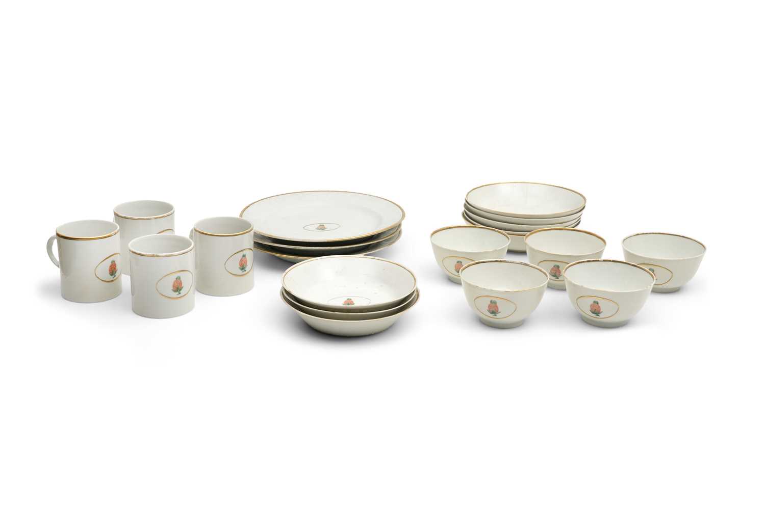 Lot 45 - AN UNUSUAL CHINESE 'PINEAPPLE' PART SERVICE