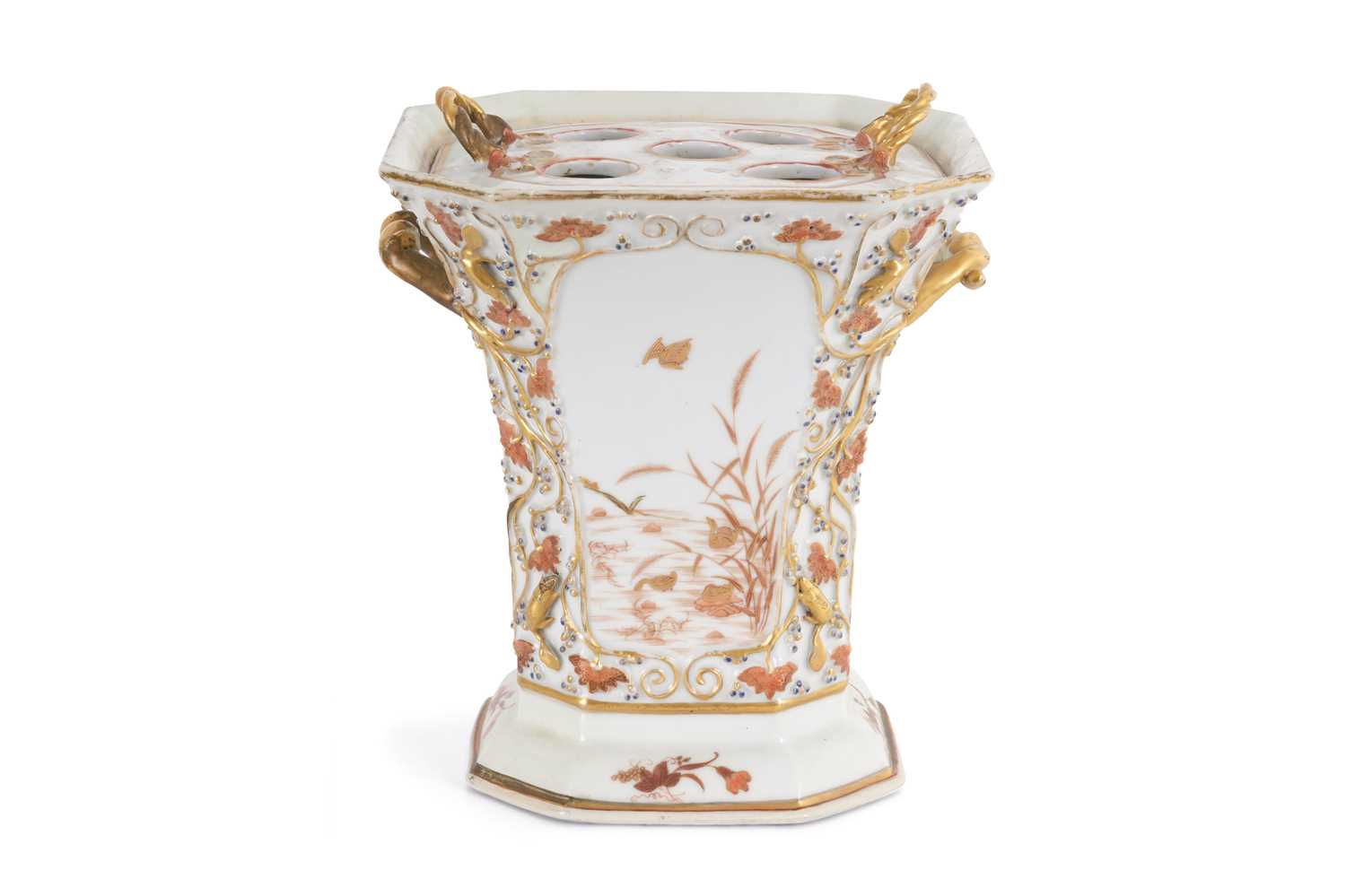 Lot 42 - A CHINESE 'SQUIRRELS AND GRAPES' TULIP VASE AND COVER