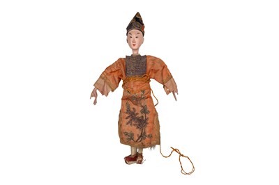 Lot 164 - FOUR CHINESE LACQUERED PAPIER-MÂCHÉ PUPPETS