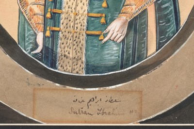 Lot 89 - EIGHT WATERCOLOUR PORTRAITS OF OTTOMAN SULTANS