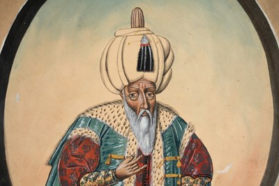 Lot 89 - EIGHT WATERCOLOUR PORTRAITS OF OTTOMAN SULTANS