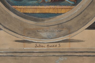 Lot 89 - EIGHT WATERCOLOUR PORTRAITS OF OTTOMAN SULTANS