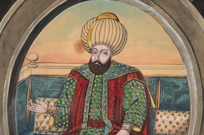Lot 89 - EIGHT WATERCOLOUR PORTRAITS OF OTTOMAN SULTANS