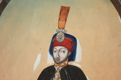 Lot 89 - EIGHT WATERCOLOUR PORTRAITS OF OTTOMAN SULTANS