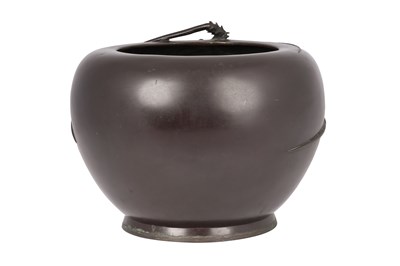 Lot 127 - A JAPANESE BRONZE 'LOBSTER' JARDINIERE