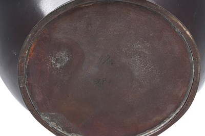 Lot 127 - A JAPANESE BRONZE 'LOBSTER' JARDINIERE