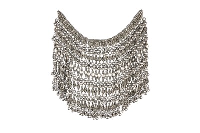 Lot 53 - AN OMANI SILVER CHOKER NECKLACE WITH SPHERICAL CLUSTER CHARMS