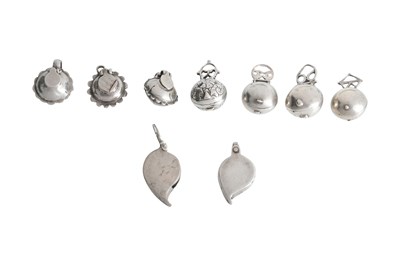 Lot 158 - NINE INDIAN SILVER JEWELLERY PENDANTS