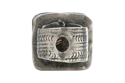 Lot 15 - A MOROCCAN BERBER DOUBLE-TIERED SILVER HAIR ORNAMENT