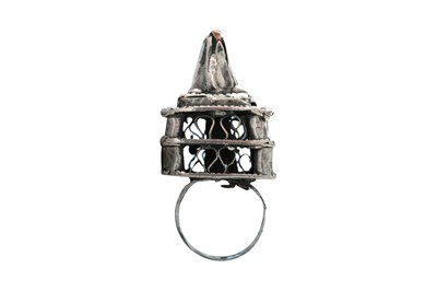 Lot 15 - A MOROCCAN BERBER DOUBLE-TIERED SILVER HAIR ORNAMENT