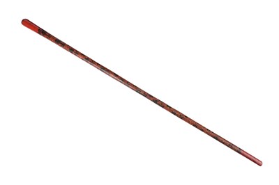 Lot 200 - A HAKHA CHIN BURMESE LACQUERED WALKING CANE
