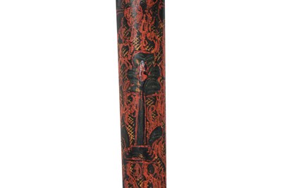 Lot 200 - A HAKHA CHIN BURMESE LACQUERED WALKING CANE