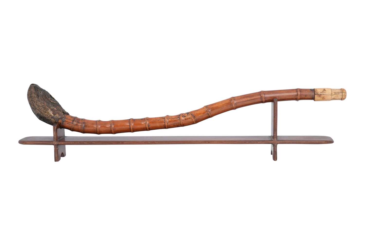 Lot 210 - λ A JAPANESE MEIJI BAMBOO OPIUM PIPE