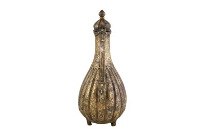 Lot 184 - A MUGHAL-STYLE INDIAN BRASS EWER