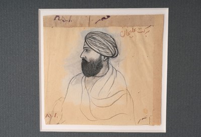 Lot 16 - A PROFILE PORTRAIT OF A SIKH NOBLEMAN