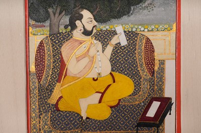 Lot 1 - A SEATED PORTRAIT OF MAHARAJA PRATAP SINGH II OF MEWAR AS A BRAHMIN