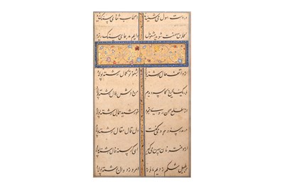 Lot 14 - THREE LOOSE FOLIOS FROM A PERSIAN POETIC ANTHOLOGY WITH GHAZALS