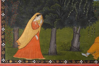 Lot 28 - KRISHNA AND RADHA MEETING IN THE FOREST