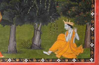 Lot 28 - KRISHNA AND RADHA MEETING IN THE FOREST