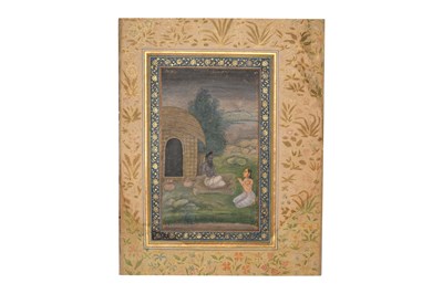 Lot 36 - AN ILLUSTRATED LOOSE INDIAN ALBUM FOLIO: DEVAGANDHARI RAGINI AND POETRY