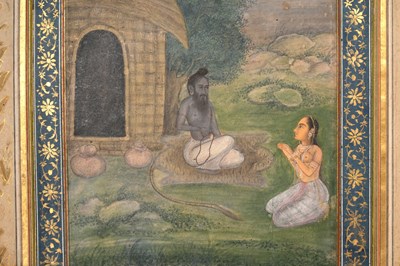 Lot 36 - AN ILLUSTRATED LOOSE INDIAN ALBUM FOLIO: DEVAGANDHARI RAGINI AND POETRY