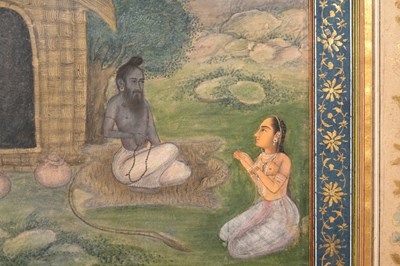 Lot 36 - AN ILLUSTRATED LOOSE INDIAN ALBUM FOLIO: DEVAGANDHARI RAGINI AND POETRY