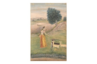 Lot 24 - AN ILLUSTRATED LOOSE INDIAN ALBUM FOLIO: TODI RAGINI AND POETRY