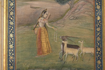 Lot 24 - AN ILLUSTRATED LOOSE INDIAN ALBUM FOLIO: TODI RAGINI AND POETRY