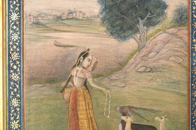 Lot 24 - AN ILLUSTRATED LOOSE INDIAN ALBUM FOLIO: TODI RAGINI AND POETRY