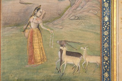 Lot 24 - AN ILLUSTRATED LOOSE INDIAN ALBUM FOLIO: TODI RAGINI AND POETRY