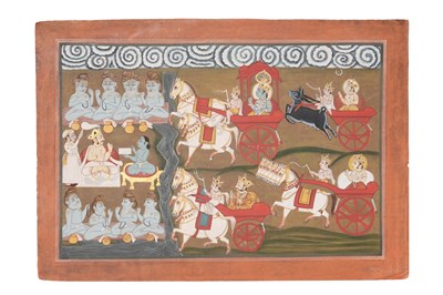Lot 32 - TWO ILLUSTRATIONS FROM A BHAGAVATA PURANA SERIES