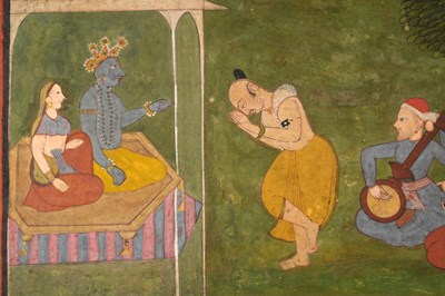 Lot 29 - A HOLY GATHERING: RAMA AND SITA GREETING A WISE MAN