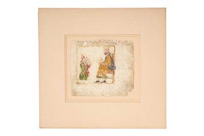 Lot 37 - AN ILLUSTRATED LOOSE FOLIO WITH A SCHOLAR AND HIS PUPILS