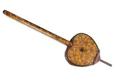 Lot 139 - A LARGE KASHMIRI GILT, POLYCHROME-PAINTED AND LACQUERED PAPIER-MÂCHÉ FIRE BELLOWS